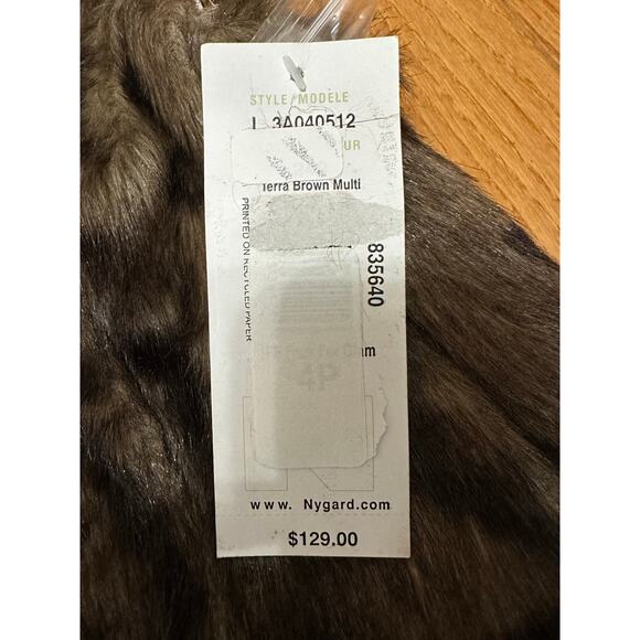 Peter Nygård Faux Fur Hooded Vest Terra Brown Size 4P NWT - Picture 8 of 9